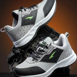 Asian Men's Grey Running Shoes-image-33