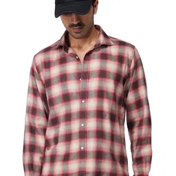 Bombay Shirt Company Checked Spread Collar Long Sleeves Casual Cotton Shirts-image-5