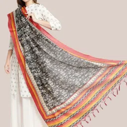 Dupatta Bazaar Black Printed Dupatta image 4