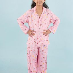 Nature Nook Kids Girls Printed Night suit-image-81