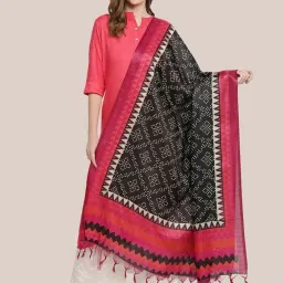 Dupatta Bazaar Black Printed Dupatta image 1