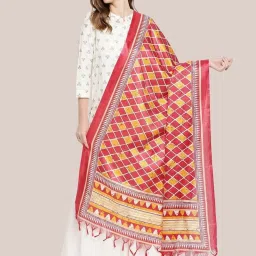 Dupatta Bazaar Red Printed Dupatta image 1