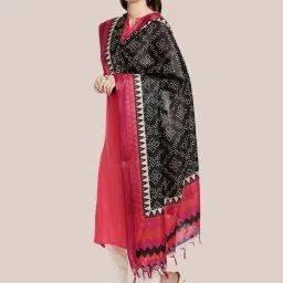 Dupatta Bazaar Black Printed Dupatta image 3
