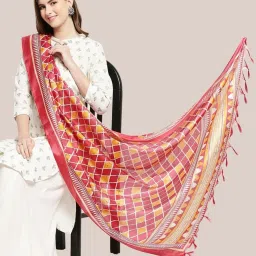 Dupatta Bazaar Red Printed Dupatta image 4
