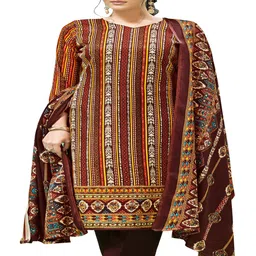 DRAVINAM Trends Ethnic Motifs Woven Design Pashmina Unstitched Dress Material-picture-10