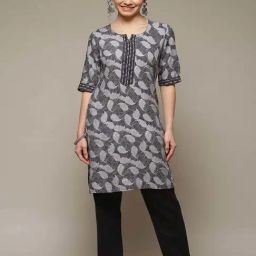 Rangriti Black Printed Straight Kurta-25