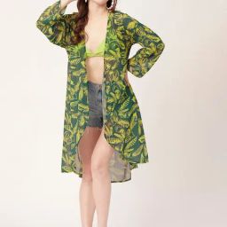 Moomaya Green Printed Cover Up-image-17
