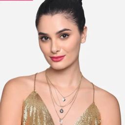 Zaveri Pearls Black & White Enamel Contemporary 4 Layers Necklace -ZPFK16217-61
