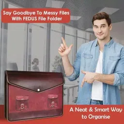 FEDUS File Storage Bag with Snap Button Dark Brown image 4