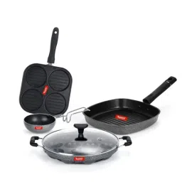 Sumeet Elegant Design Silver Aluminium Cookware Set-picture-4