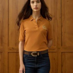 U.S. Polo Assn. Orange Cotton Regular Fit Polo T-Shirt-picture-1