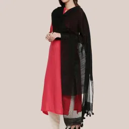 Dupatta Bazaar Black Linen Dupatta image 3