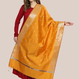 Dupatta Bazaar Mustard Woven Pattern Dupatta image 1
