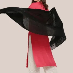 Dupatta Bazaar Black Linen Dupatta image 4