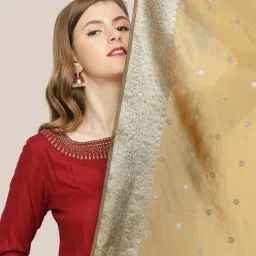 Dupatta Bazaar Golden Woven Pattern Dupatta image 4