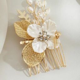 Joker & WItch Gold Nymphaea floral Headpiece-image-21