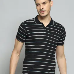 Cloak & Decker by Monte Carlo Black Cotton Blend Regular Fit Stripes Polo T-Shirt-picture-20