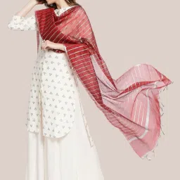 Dupatta Bazaar Maroon Striped Dupatta image 4