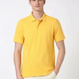 Peter England Yellow Regular Fit Polo T-Shirt-image-84
