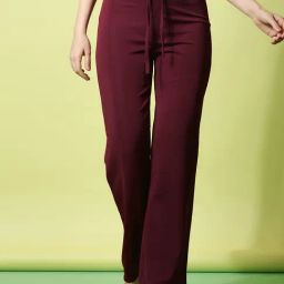 SELVIA Maroon Regular Fit Mid Rise Trousers-picture-44