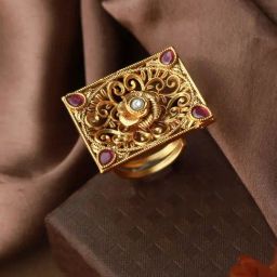 Priyaasi Pink & Golden Cocktail Ring-image-58
