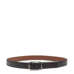 Hidesign Olivier Melb Ranch Black & Tan Leather Solid Reversible Belt-image-37