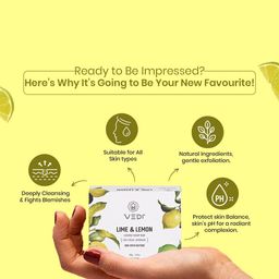 Vedi Herbals Lime & Lemon Castile Soap Bar- 100 g image 4