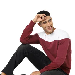 Celio Men Colourblocked Pullover-image-8