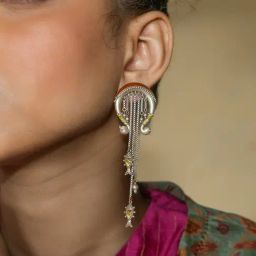 Shaya 92.5 Sterling Silver Meen Dangler Drop Earrings for Women-image-2