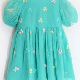Cherry Crumble By Nitt Hyman Kids Blue Embroidered Dress-image-79