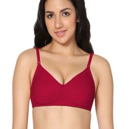 IN CARE Maroon Cotton T-Shirt Bra-image-36