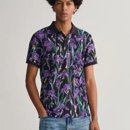 GANT Multi Cotton Regular Fit Printed Polo T-Shirt-image-3