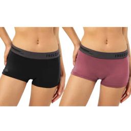 Freecultr Black & Pink Plain Boy-Shorts Panties - Pack Of 2-image-103