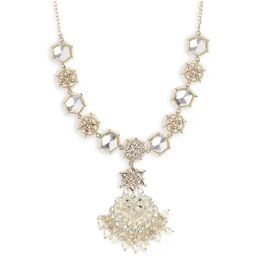 Oomph Gold Tone Kundan MathaPatti & Earring Set-22