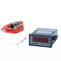 Systems Tech Panel Mount Digital Tachometer 60-50000 RPM with Photo-Reflective Sensor, TM-804-76