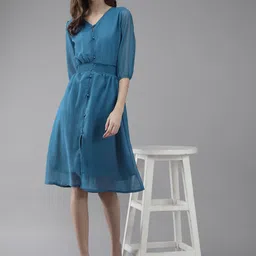 BAESD Women Puff Sleeve Fit & Flare Dress-picture-28