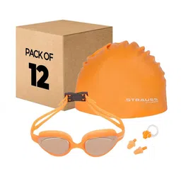 STRAUSS Pack Of 12 Swimming Goggles & Cap-picture-24