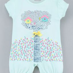 Wonderchild Short Sleeves Floral Print Romper - Green-image-61