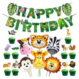 Zyozi Jungle Safari Happy Birthday Decoration Animal Birthday Decoration Green - Pack of 17-image-35