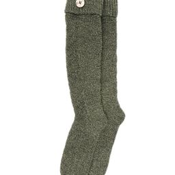 BHARATASYA Knee Length Heather Button Detail Knitted Socks - Olive Green-picture-18