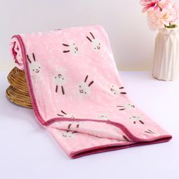 Tinycare Premium Quality Baby Blanket Rabbit Printed - Pink-image-86