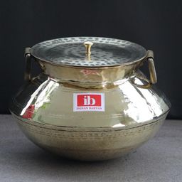 Indian Bartan Brass Patili Baltoyi With Lid -  3000 ml-10