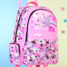 Smiggle Trolley Bag pack Cat Theme Pink- Height 16 Inch-picture-32