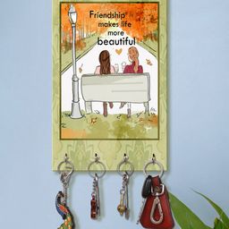 999Store Stylish Wood Wall Mount Decorative Key Holder - Friends Ship Make Life Beautiful-image-27