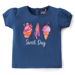 Babyhug Cotton Half Sleeves Top With Ice-Cream Graphics - Navy-image-112