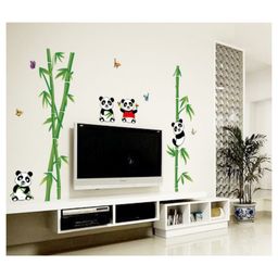 Jaamso Royals Cute Cartoon Pandas Design Vinyl Bedroom Wardrobe Wall Sticker-6