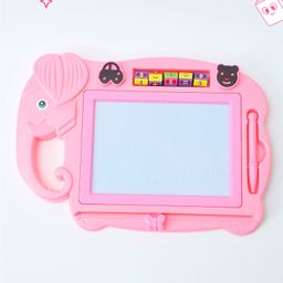 Elephant Shaped 2 in 1 Writing Board With Shape Stamps - Pink-24