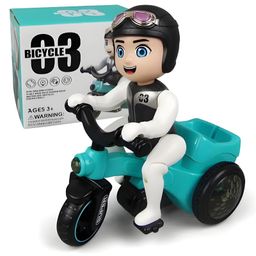 Negocio Kids Stunt Bicycle with 360 Degree Rotation Lights and Music,mini Stunt Car, Three Wheeled Bicycle for Toddlers Baby -Pack of 1- Color May Vary-picture-27
