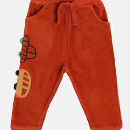 MINI KLUB Cotton Car Patch Embroidered Joggers - Orange-picture-21