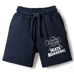 Taeko Single Jersey Knit Knee Length Shorts with Skating Print - NavyBlue-image-96